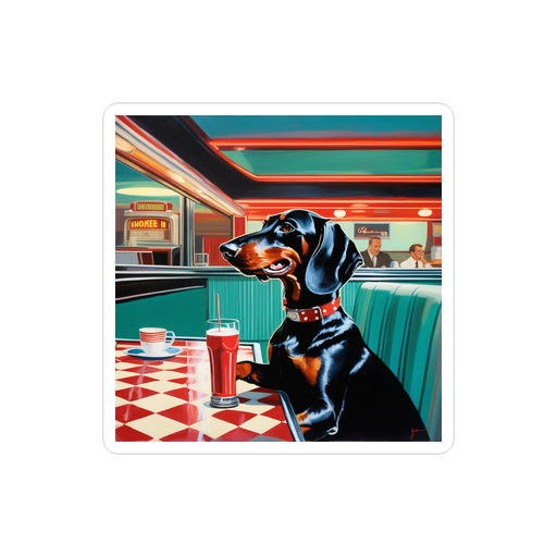 PugMug Custom Black Dachshund Sticker