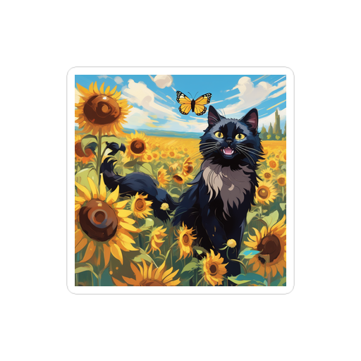 PugMug Custom Black Ragdoll Cat Sticker