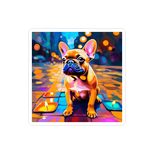 PugMug Custom Tan French Bulldog Sticker