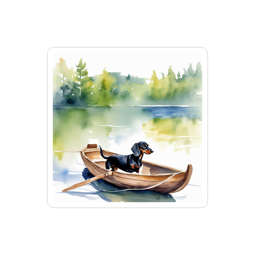 PugMug Custom Black Dachshund Sticker