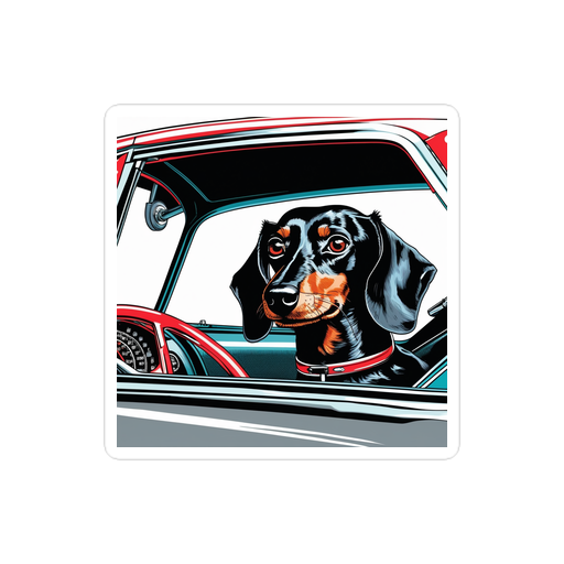 PugMug Custom Black Dachshund Sticker