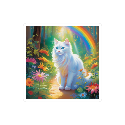 PugMug Custom White Companion Cat Sticker