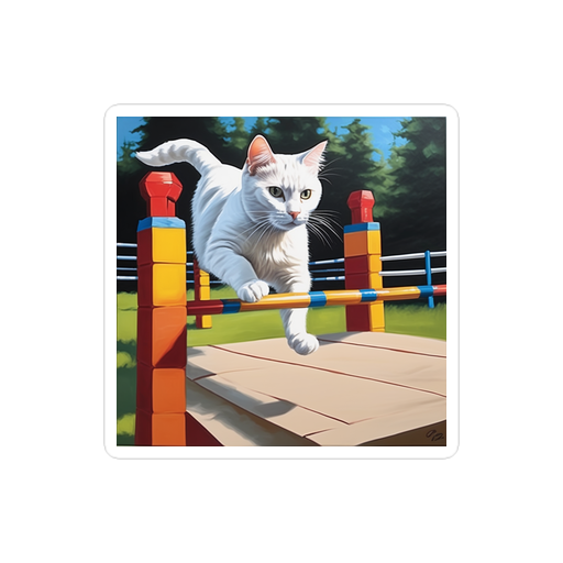 PugMug Custom White Companion Cat Sticker