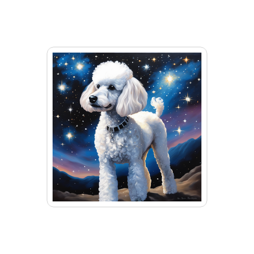 PugMug Custom White Poodle Sticker