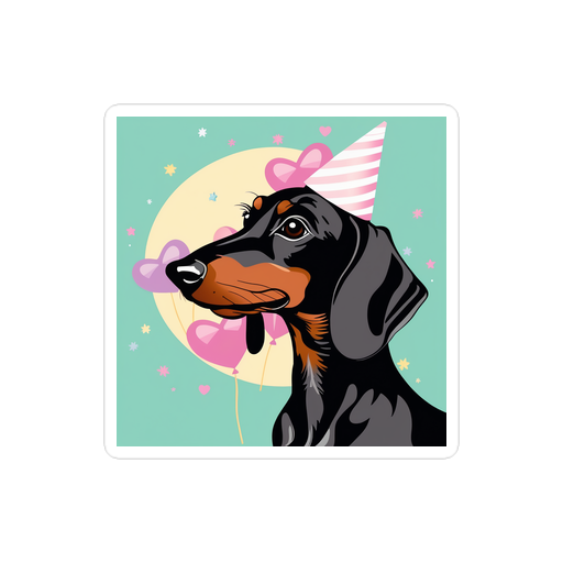PugMug Custom Black Dachshund Sticker
