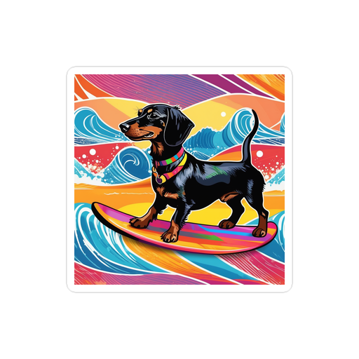 PugMug Custom Black Dachshund Sticker