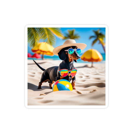 PugMug Custom Black Dachshund Sticker