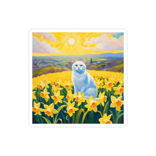 PugMug Custom White Companion Cat Sticker