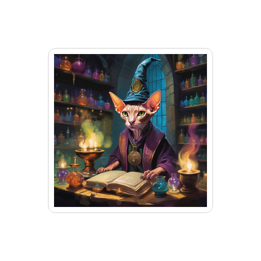 PugMug Custom Tabby Sphynx Cat Sticker