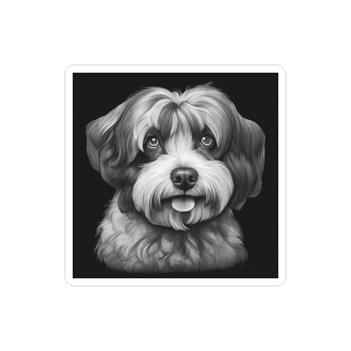 PugMug Custom Black-and-white Havanese Dog Sticker