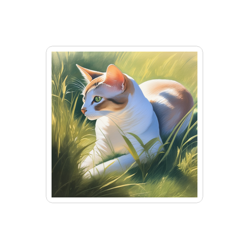 PugMug Custom White Abyssinian Cat Sticker