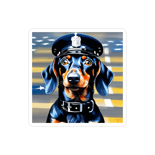 PugMug Custom Black Dachshund Sticker