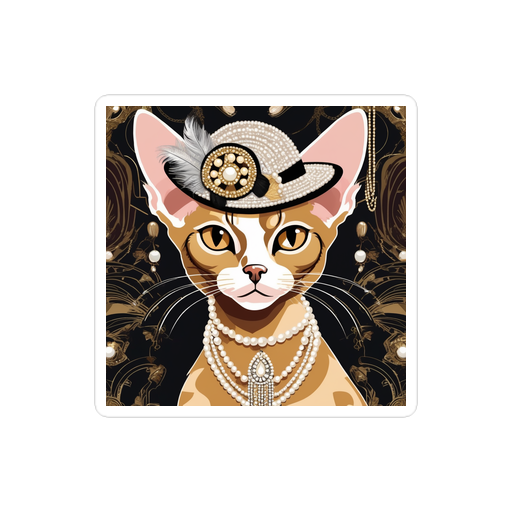 PugMug Custom Tabby Devon Rex Cat Sticker