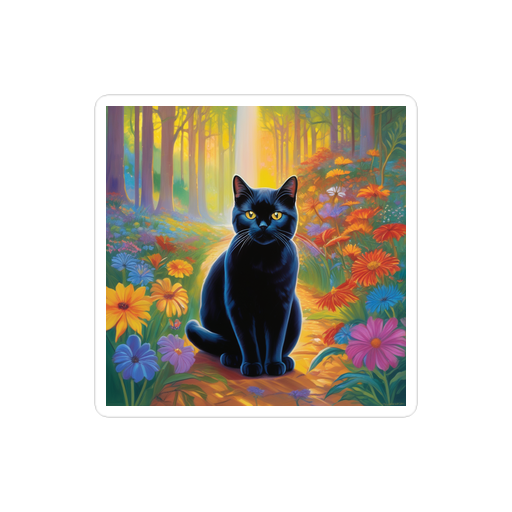 PugMug Custom Black British Shorthair Cat Sticker