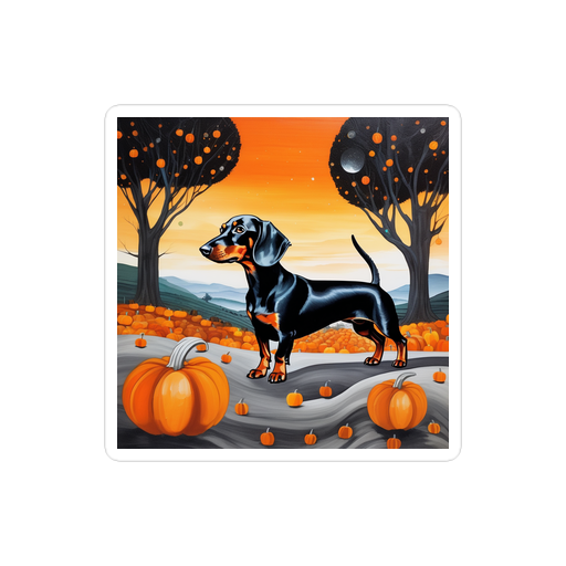 PugMug Custom Black Dachshund Sticker