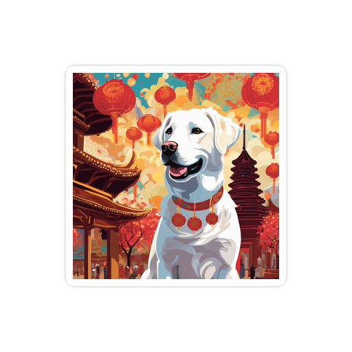 PugMug Custom White Labrador Retriever Sticker