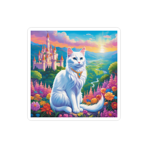 PugMug Custom White Companion Cat Sticker