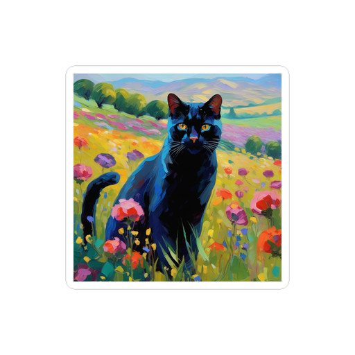 PugMug Custom Black Exotic Cat Sticker