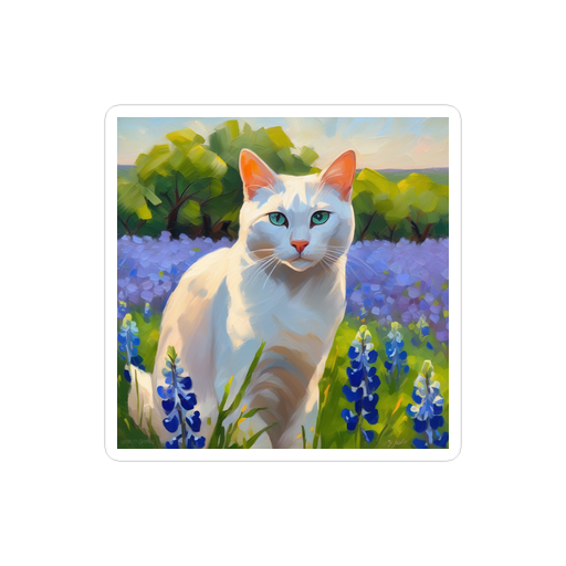 PugMug Custom White Companion Cat Sticker