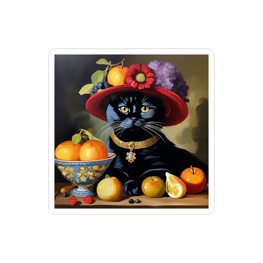 PugMug Custom Black British Shorthair Cat Sticker