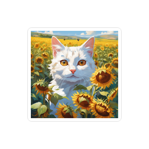 PugMug Custom White Companion Cat Sticker