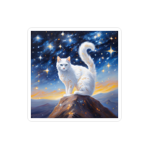 PugMug Custom White Companion Cat Sticker