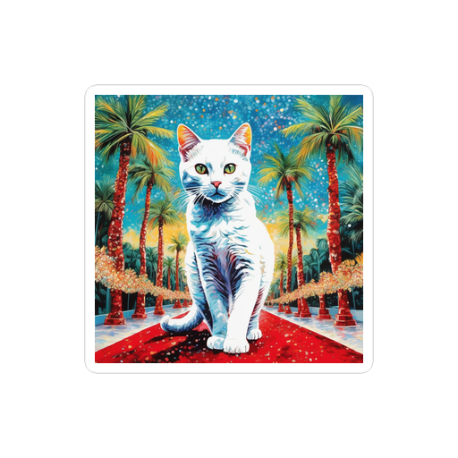 PugMug Custom White Companion Cat Sticker