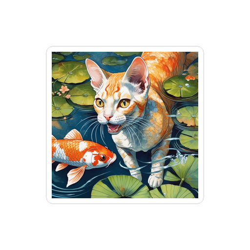 PugMug Custom Tabby Devon Rex Cat Sticker