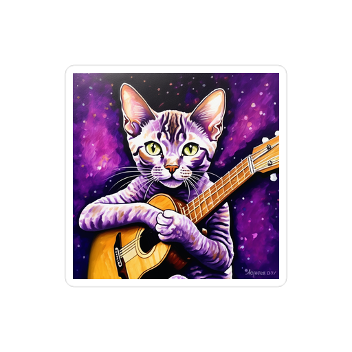 PugMug Custom Tabby Devon Rex Cat Sticker