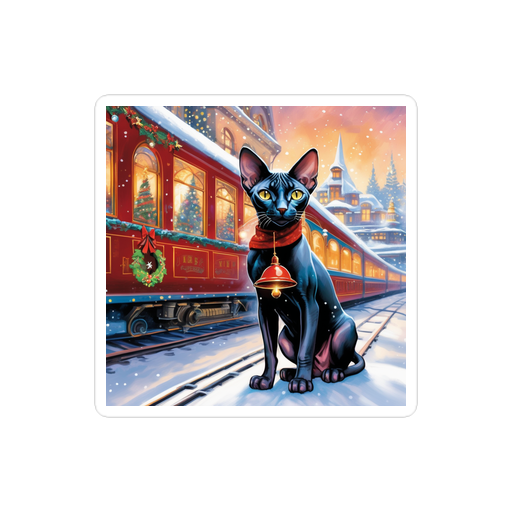 PugMug Custom Black Sphynx Cat Sticker