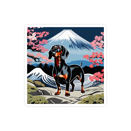 PugMug Custom Black Dachshund Sticker
