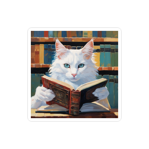 PugMug Custom White Companion Cat Sticker