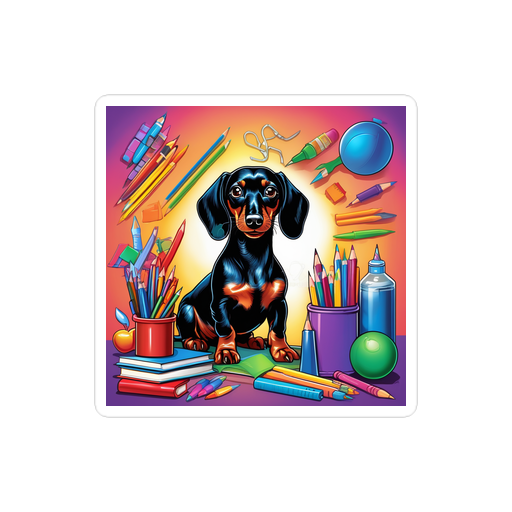 PugMug Custom Black Dachshund Sticker