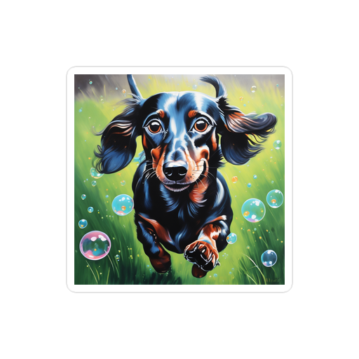 PugMug Custom Black Dachshund Sticker