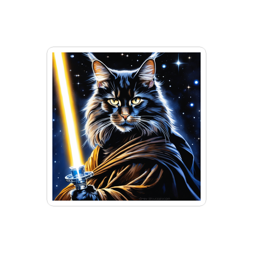 PugMug Custom Black Maine Coon Cat Sticker