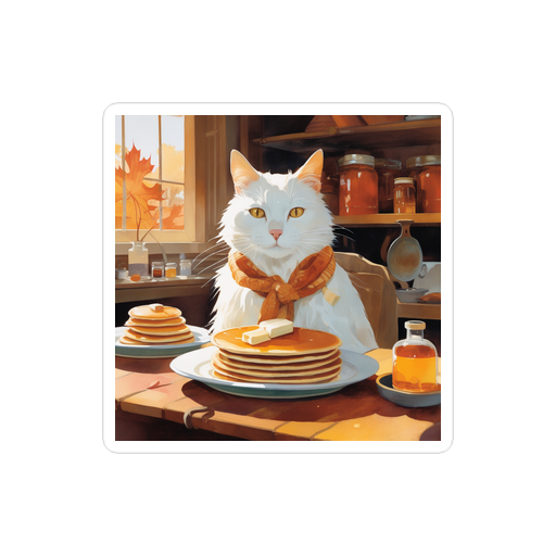 PugMug Custom White Companion Cat Sticker