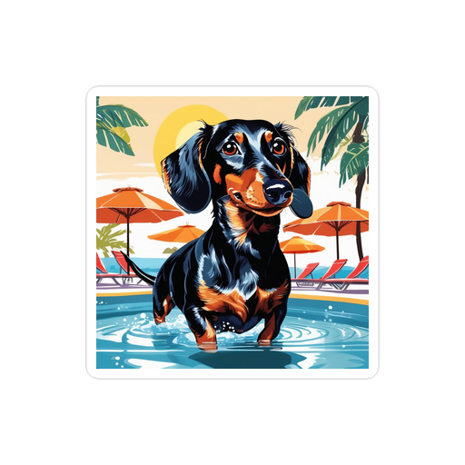 PugMug Custom Black Dachshund Sticker