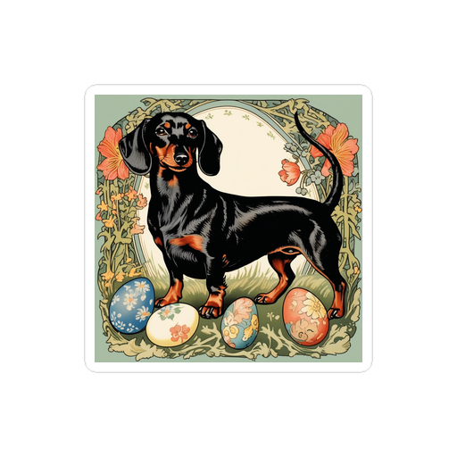 PugMug Custom Black Dachshund Sticker