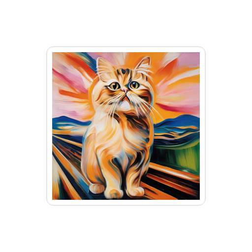 PugMug Custom Tabby Persian Cat Sticker
