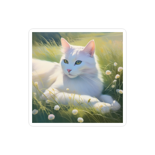 PugMug Custom White Companion Cat Sticker