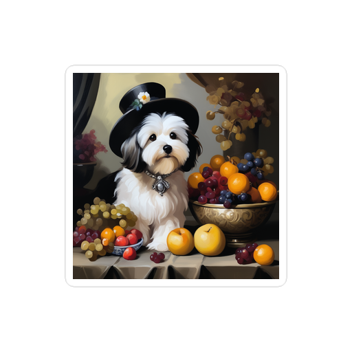 PugMug Custom Black-and-white Havanese Dog Sticker