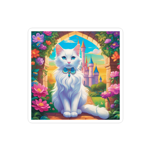 PugMug Custom White Companion Cat Sticker