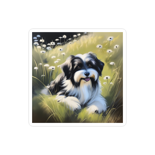 PugMug Custom Black-and-white Havanese Dog Sticker