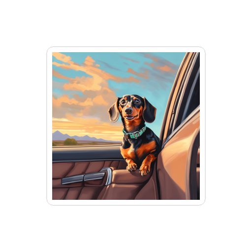 PugMug Custom Tan Dachshund Sticker