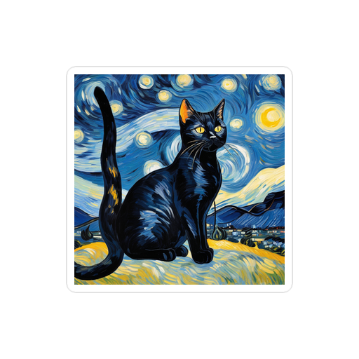 PugMug Custom Black American Shorthair Cat Sticker