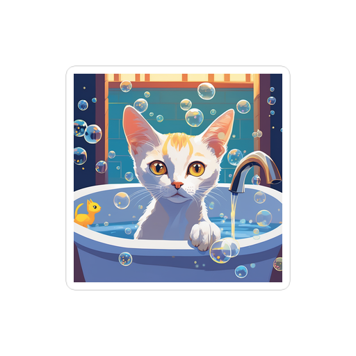 PugMug Custom White Abyssinian Cat Sticker