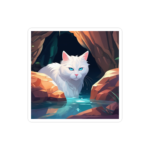 PugMug Custom White Companion Cat Sticker