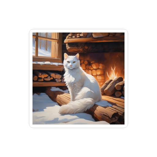 PugMug Custom White Companion Cat Sticker