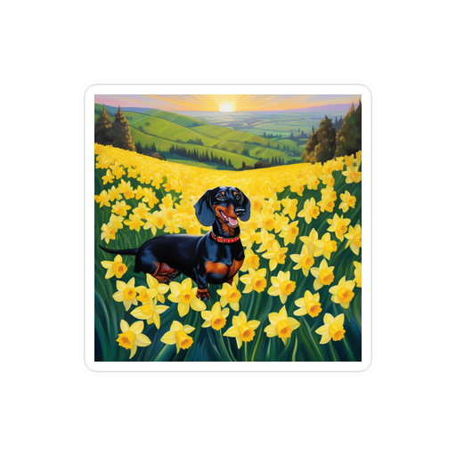 PugMug Custom Black Dachshund Sticker