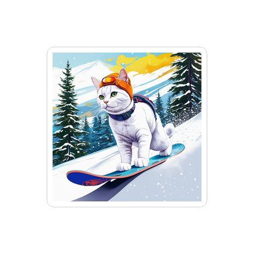 PugMug Custom White Companion Cat Sticker